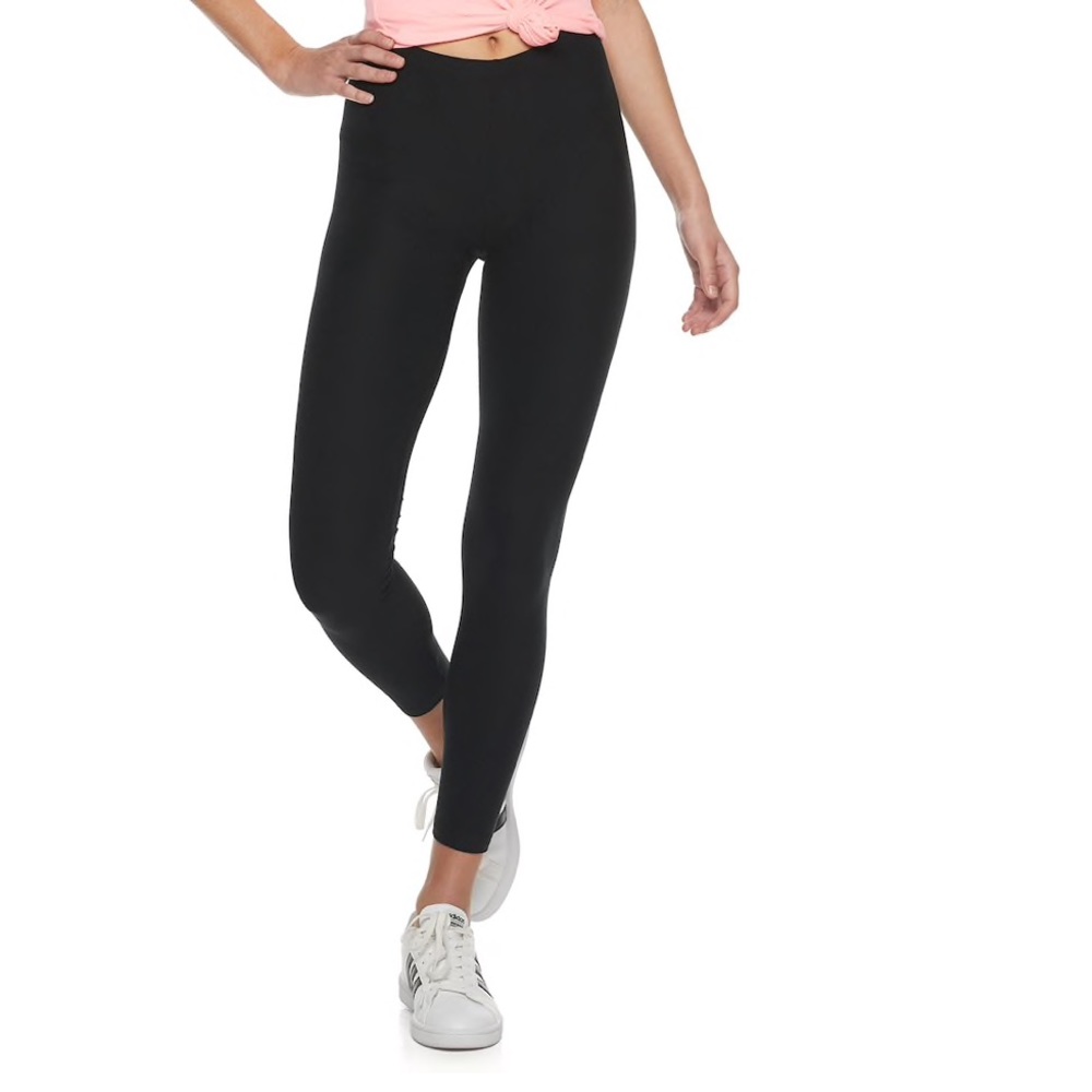 High Waisted Black Velour Leggings